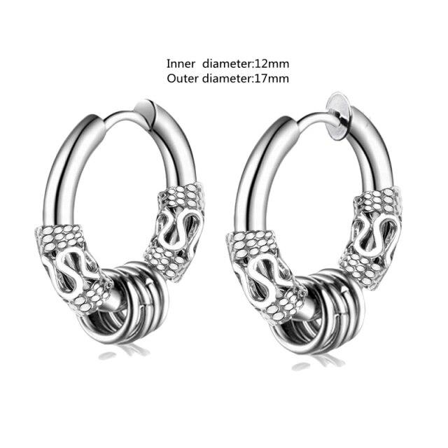 Small Ring Hoop Earrings for Men Women Fashion Vintage Filigree Earrings Silver Color Jewelry Beautiful Gifts
