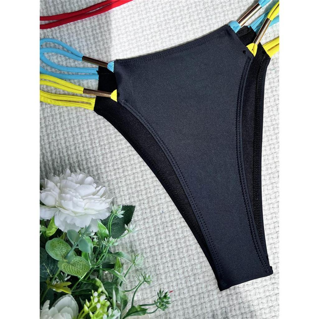 Сращивание Холтер с высоким вырезом и ремешками, женский купальник, женский купальник, комплект бикини из двух частей, купальный костюм, купальный костюм