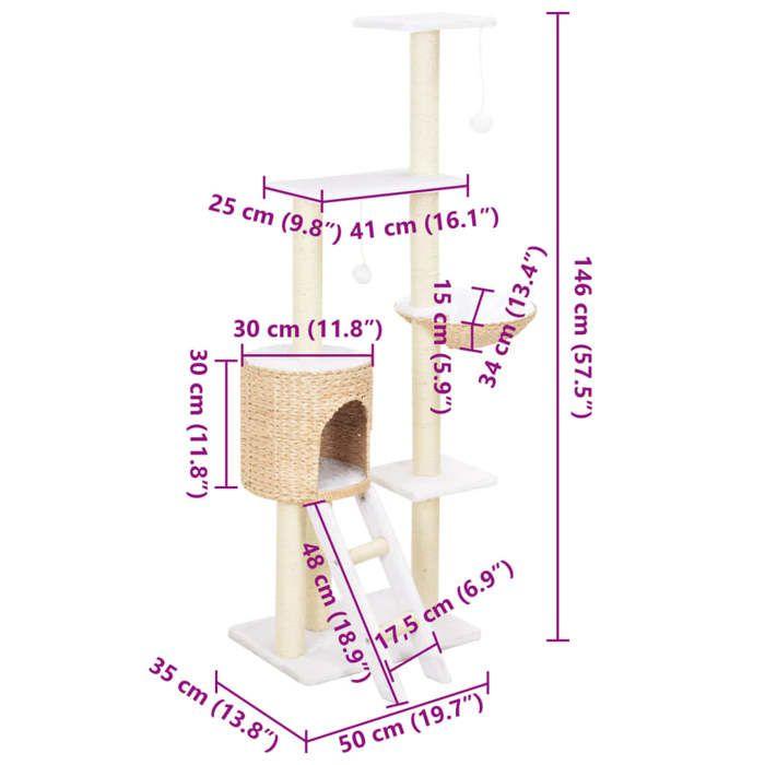 VidaXL Cat Tree with Sisal Scratching Posts Seaweed