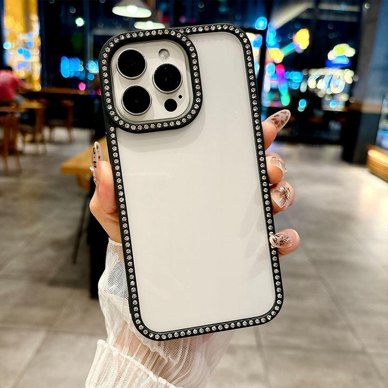 Прозрачные чехлы для телефона с бриллиантами для IPhone 17 16 15 14 13 12 11 Pro Max Задняя крышка со стразами