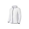 Lining Fitness Series Solid Color Water-Resistant Three-Dimensional Cut Sports Hooded Jacket Men Jacket White AFDS349-4