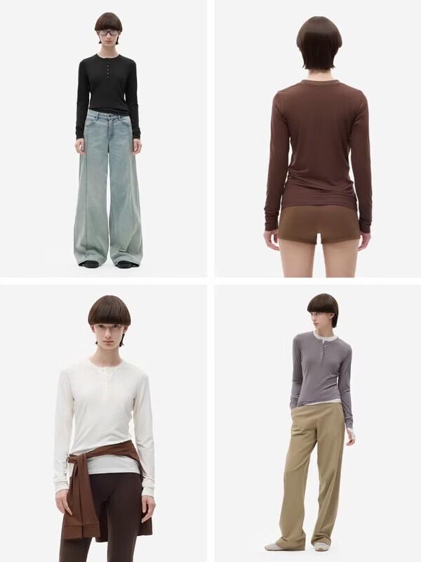 Xiang Le Mei Liu Haocun Style Women's Thermal Henley Top