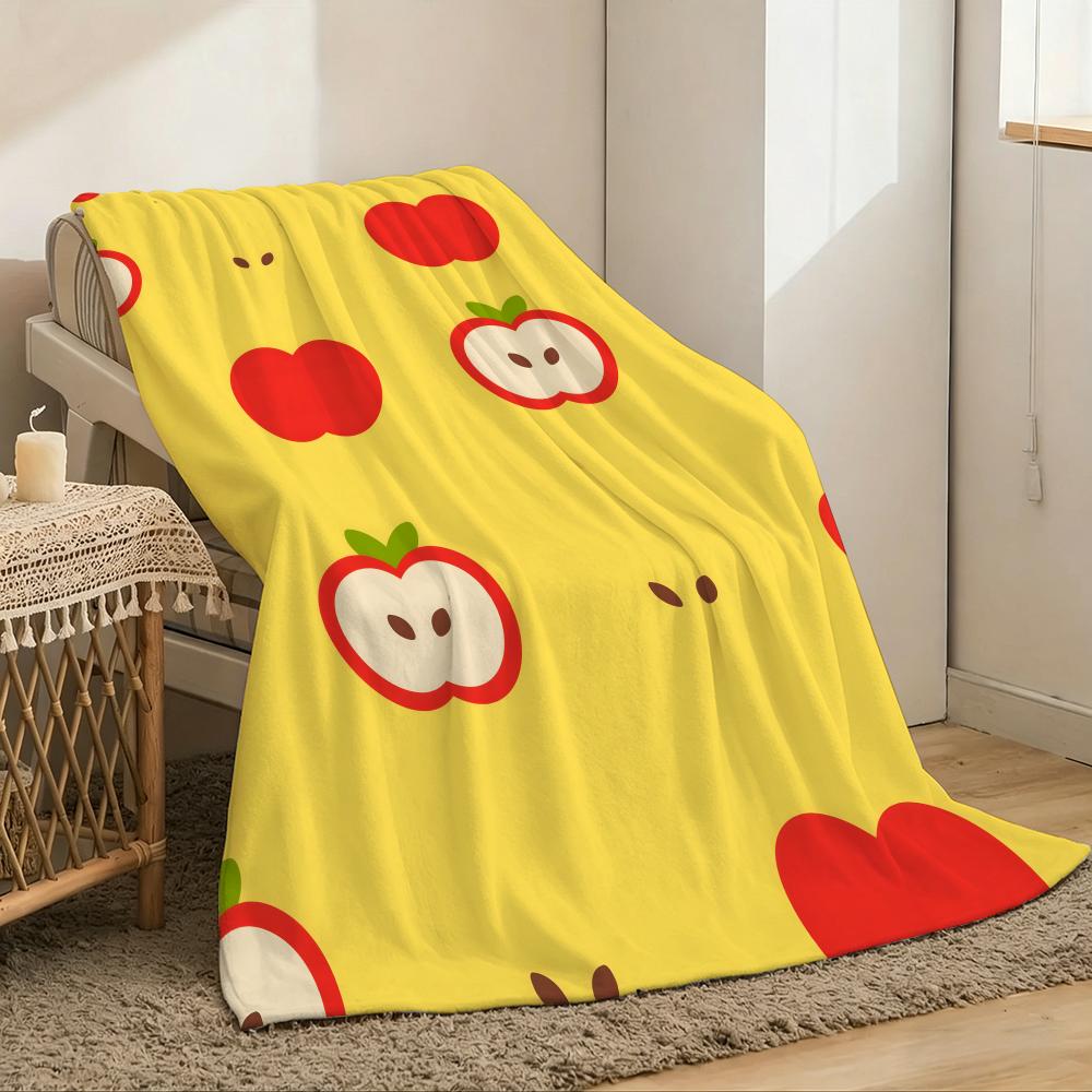Simple attractive apples Throw Lightweight g Flannel Blanket Soft Skinfriendly for Summer Cooling