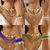 Rice Bead Bead Braided Rope Bracelet Shell Beach Choker Fashion Bohemian Clavicle Chain Girls
