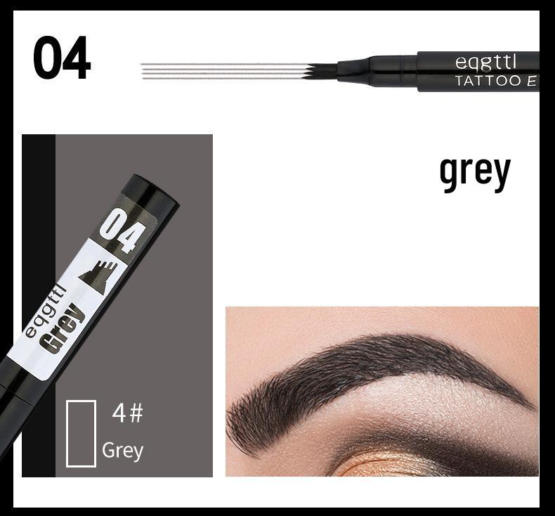 Стойкий 4-зубчатый жидкий карандаш для бровей черно-коричневого цвета для трансграничной торговли