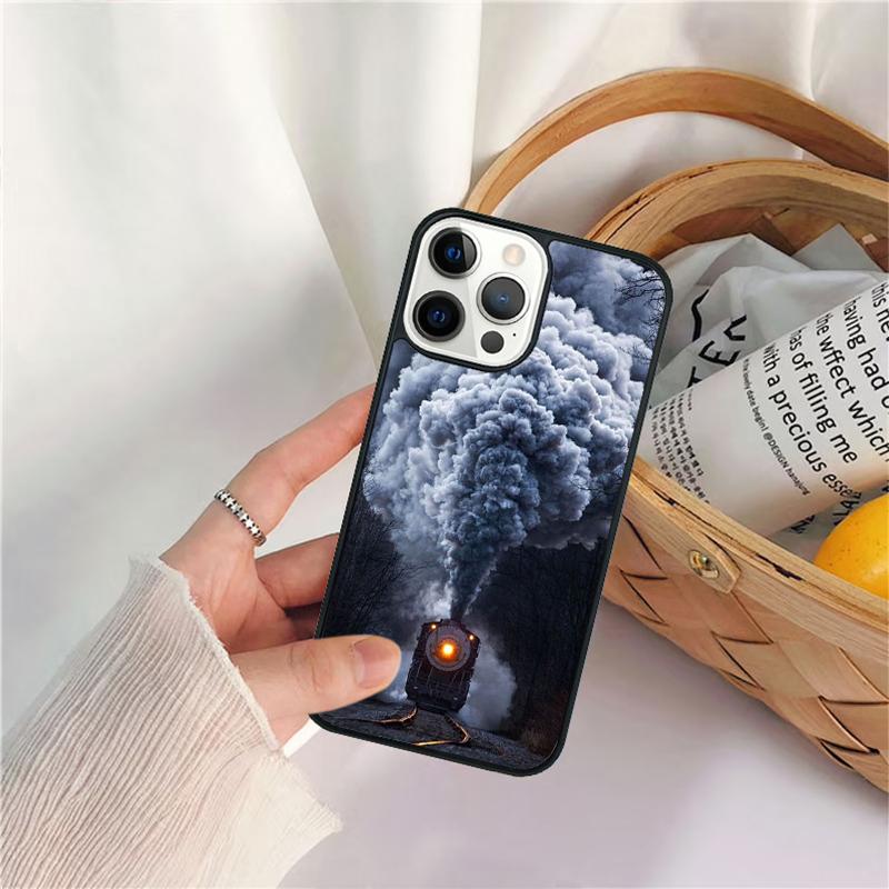 Vintage Steam Train Railway Phone Case For iPhone 17 Air 16 15 14 11 12 13 Pro  MAX Plus coque Cover Shell