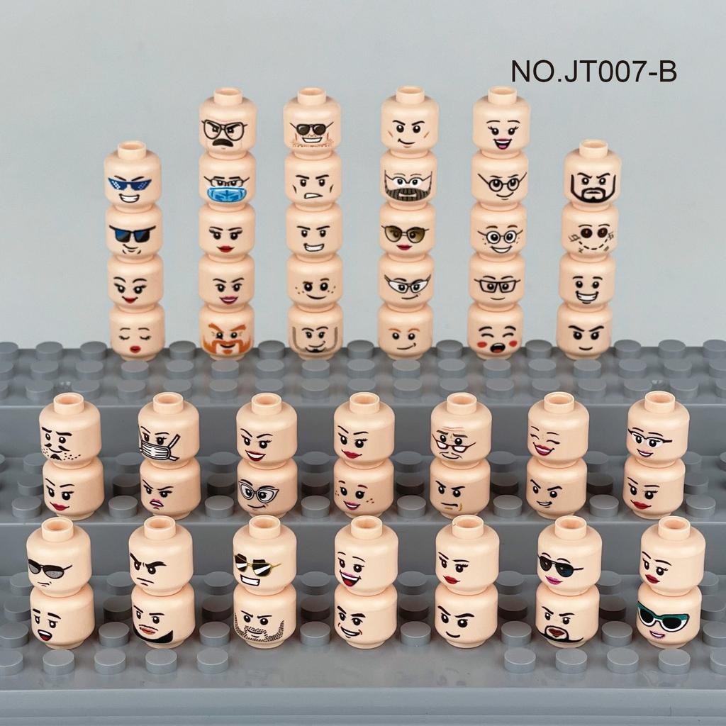 Горячие 66 шт./лот Мини-фигурки Креативные головы Лица Смех Плач Милые выражения лица Кубики Строительные блоки Модель Детские игрушки JT007-A -B