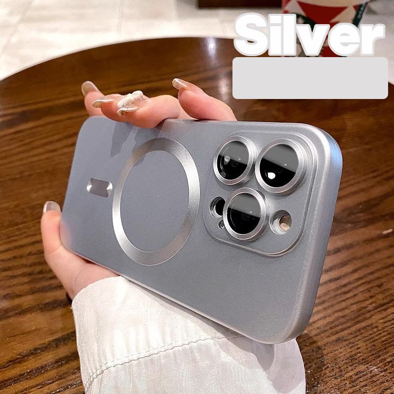 Роскошный беспроводной магнитный матовый чехол для телефона Magsafe Case IPhone 15 14 13 12 11 Pro Max Plus XS X 8K Стеклянная полная защита объектива камеры