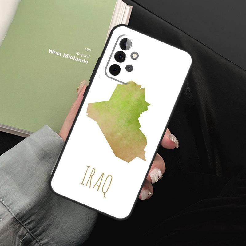 Iraq Map For Samsung Galaxy A05 A06 A36 A26 A16 A54 A34 A14 A22 A32 A52 A55 A35 A15 A53 A13 A56 Case