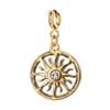 Подвеска-ожерелье из нержавеющей стали с позолотой, камень месяца - декабрь