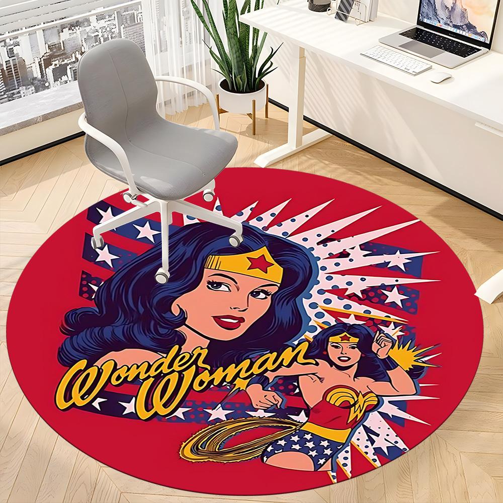 1 шт. Круглый ковер Wonder Woman для офиса, под офисные стулья, в спальню, гостиную, домашний декор, Декор для комнаты, Доступен в различных размерах