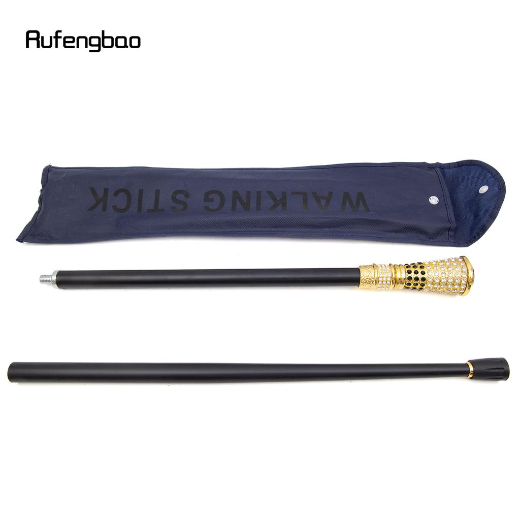 Черная искусственная алмазная золотая трость модная декоративная палка джентльмен элегантная косплей трость набалдашник посох 94 см