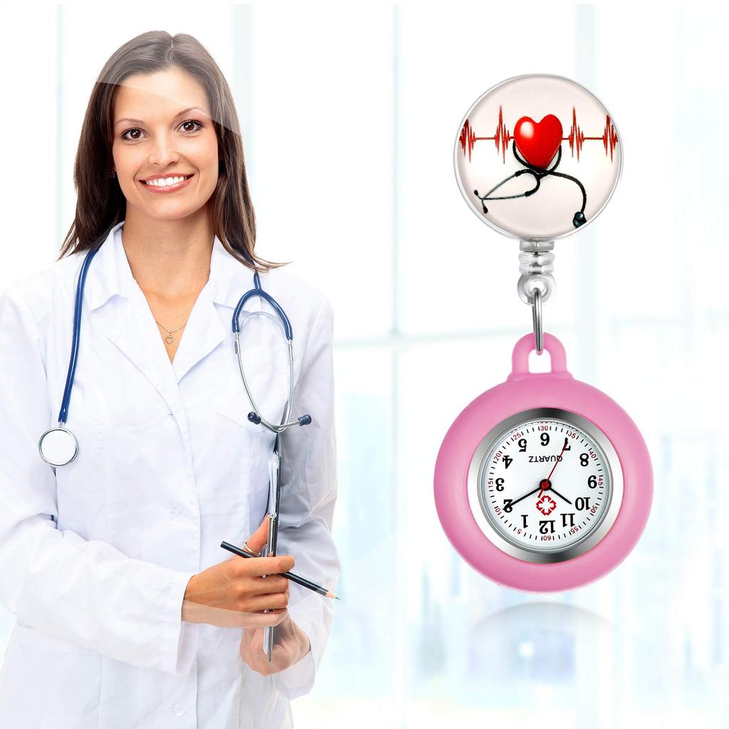 Lancardo Nurse Nurse Pocket Pocket Nursery Pink Watch, Watch, Watch, Watch, Силикон, Съемный, Растягивающийся, Мужской, Женский, Милый, Сердце, Учитель,