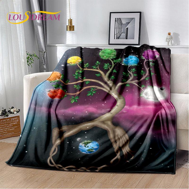 Мягкое плюшевое одеяло Rainbow 7 Chakra Mandala Bohemia, фланелевое одеяло, покрывало для гостиной, спальни, кровати, дивана, чехла для пикника