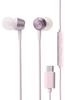 Elecom Hard To No Delay Between Audio and Video Control with iPhone Pink Earphones, Type-C, Wired, In-Ear, High-Durability Cable, Break,