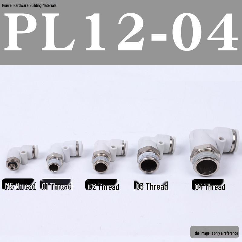 Быстроразъемное соединение для пневматической трубки: PL8-02, 4-M5, 6-01, 10-03, 12-04 Резьбовой угольник