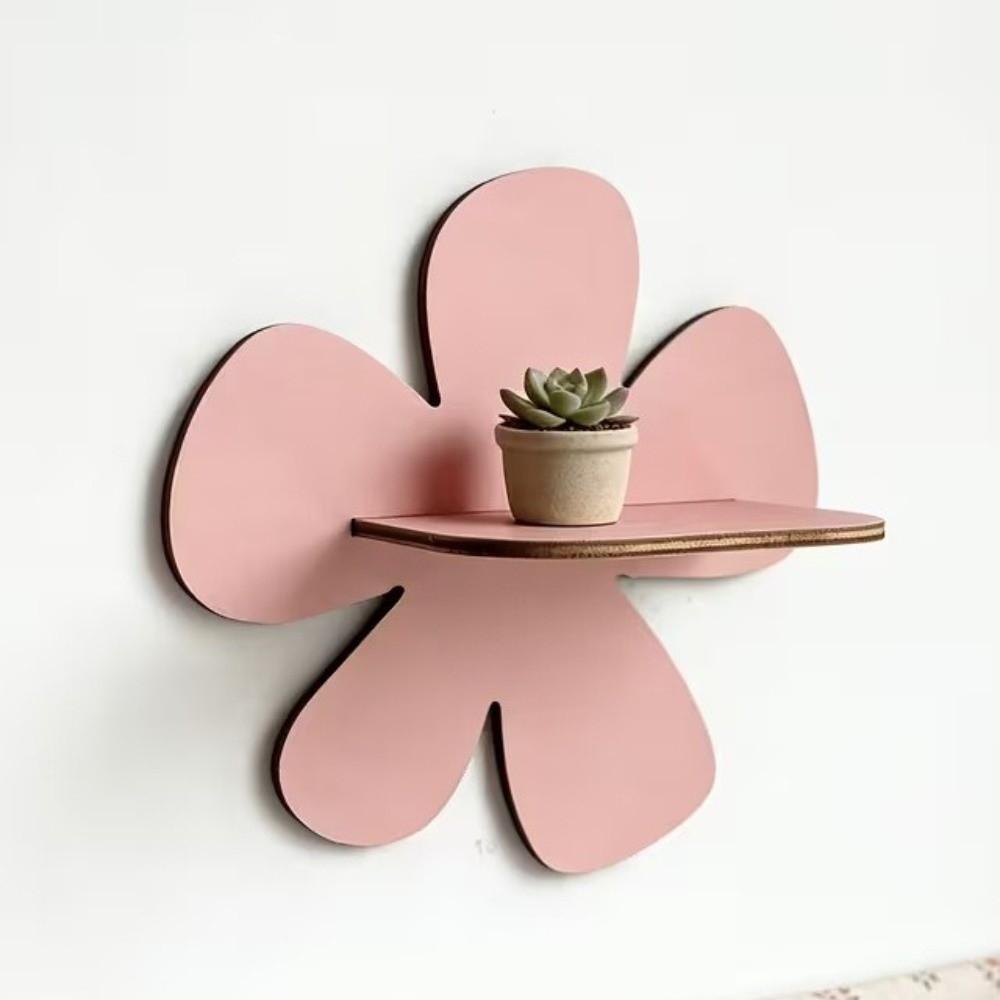 Wall-Mounted Flower Floating Wall Shelf Wooden Wall Hanging Shelf Modern Plant Shelf Office