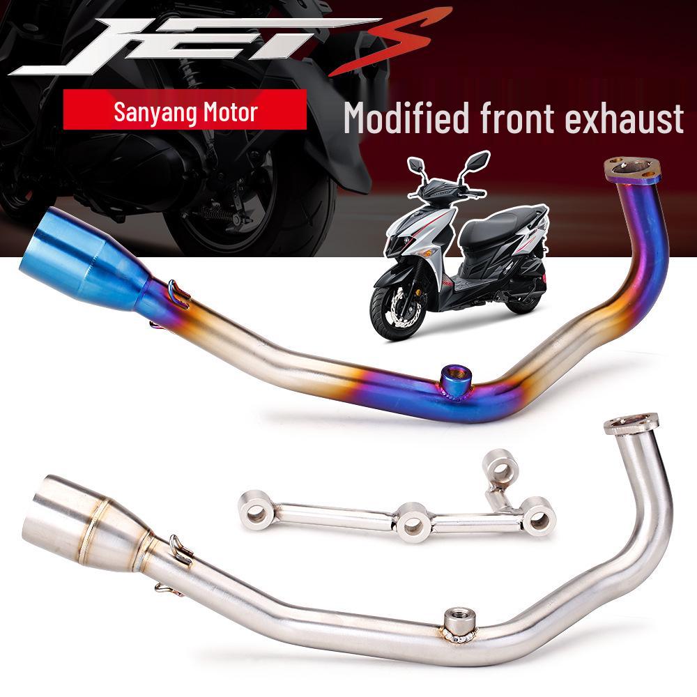 Выхлопная труба из нержавеющей стали SYM JETS 125 R77: Неразрушающая модификация прямой посадки