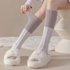 Fuzzy Knee High Socks Women Fluffy Warm Knee Socks Color Socks Leg Warmers Block Thick Winter