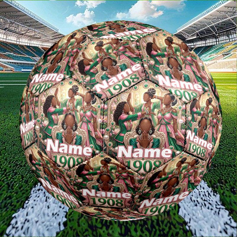 Custom Name Personalized Alpha Kappa Alpha Print Size 5 Soccer Ball Training & Match Football, for Team, Kicking, Gift for Football Enthusiasts