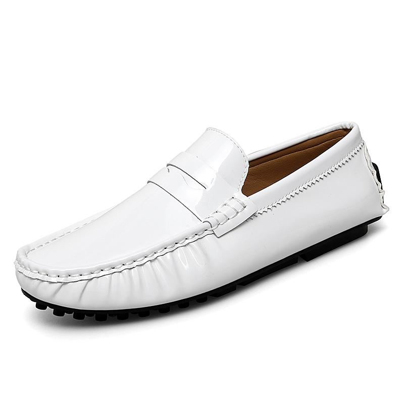 FashionGlossy Loafers Men Luxury Brand Moccasins Shoes Men Leather Loafers Shoes Slip On Non-slip Driving Loafers for Men Big Size38-48