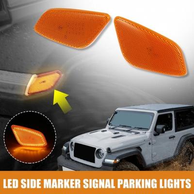 Пара наружных светодиодных боковых габаритных огней крыла для Jeep Wrangler TJ 97- 06 Желтый свет
