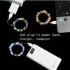 1 м/2 м/5 м/10 м/20 м USB светодиодные гирлянды из медной серебряной проволоки, гирлянда, водонепроницаемые гирлянды для украшения рождественской свадьбы