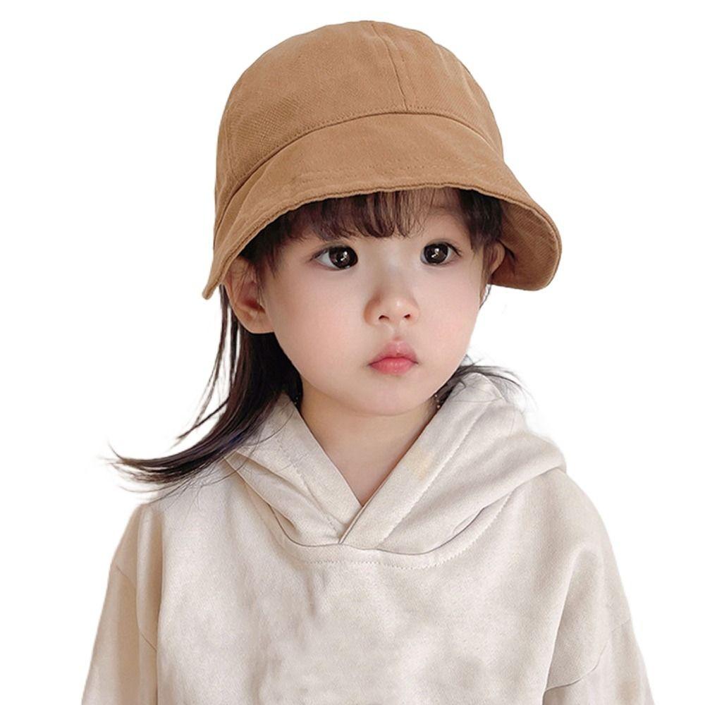 Kids Boys Girls Wide Brim Portable Baseball Cap Beach Cap Sun Hat Baby Bucket Hat