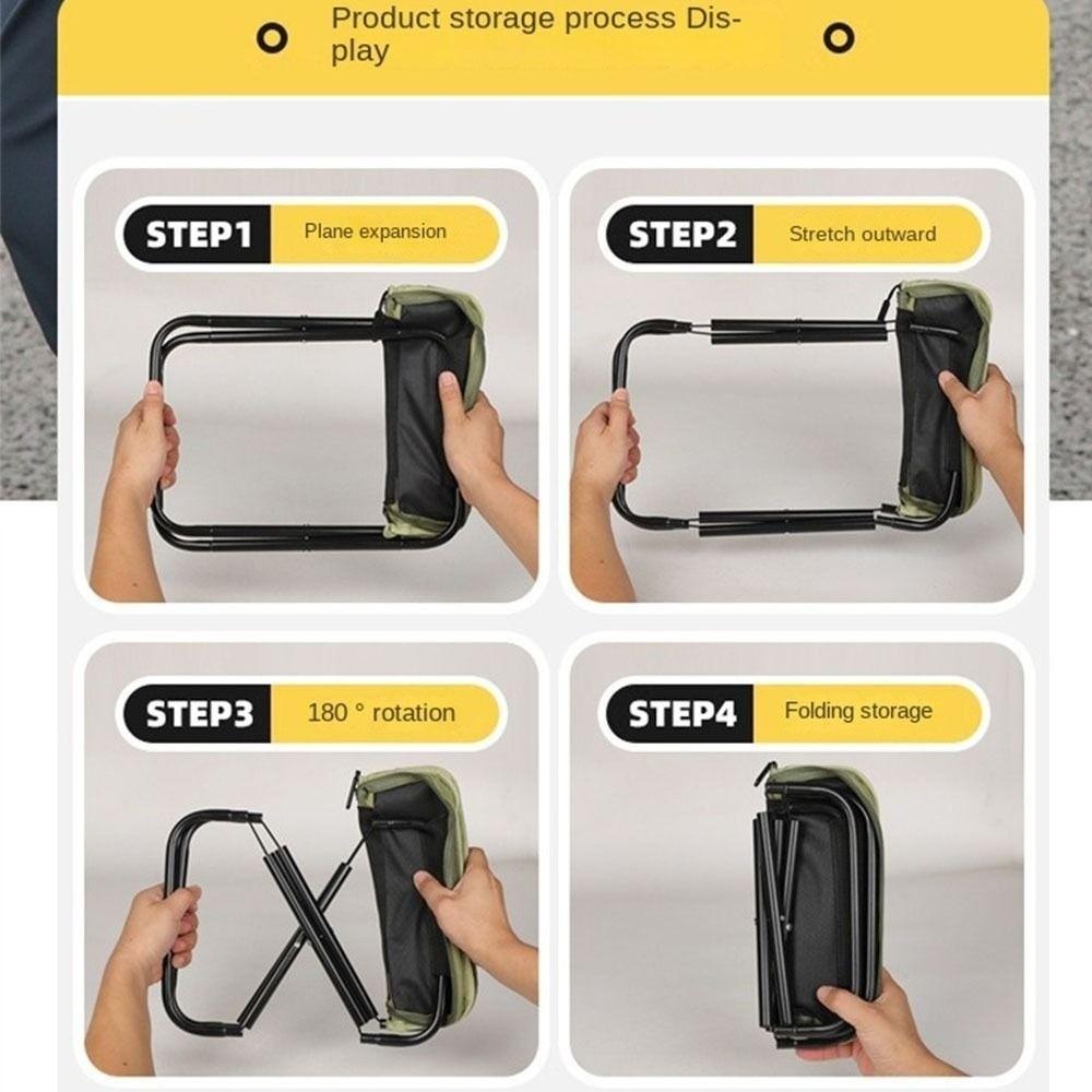 Ultra-light Folding Stool Oxford Cloth Outdoor Picnic Bench Portable Zipper Campstool  Train