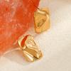 GEMCHIC Women's Geometric Square Gold Earrings Vintage Stainless Steel Studs 18K Plated Fashion Jewelry