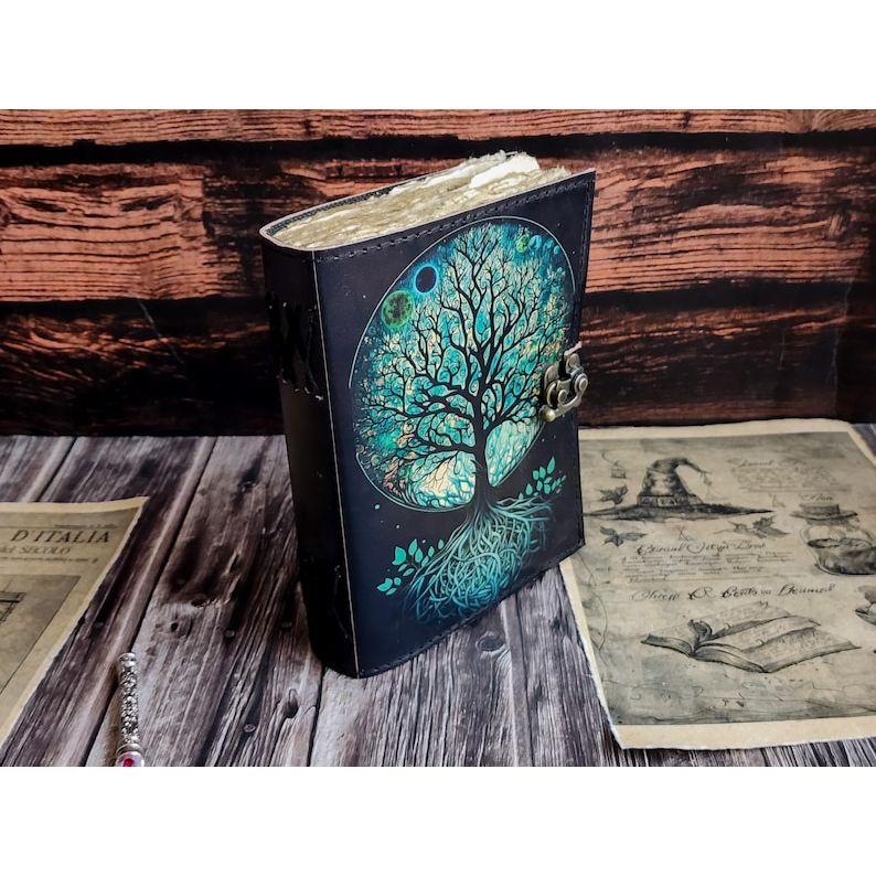 Журнал из кожи Древо жизни - Блокноты из натуральной кожи для женщин - Красивый журнал Для зарисовок Книга для путешествий Пустая книга для заклинаний