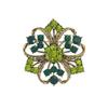 Элегантная зеленая брошь с цветочным узором для костюмов и вечерних платьев