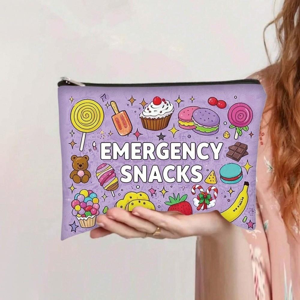 Zipper Closure Cosmetic Bag Canvas Cable Organizer Bag New Charger Pouch Travel Use