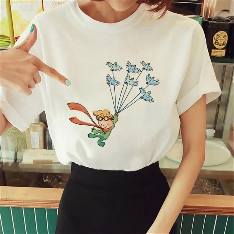 T Shirt Anime Women's T-shirt Short Sleeve The Little Prince Tee Women Harajuku Tshirt Girl Clothing
