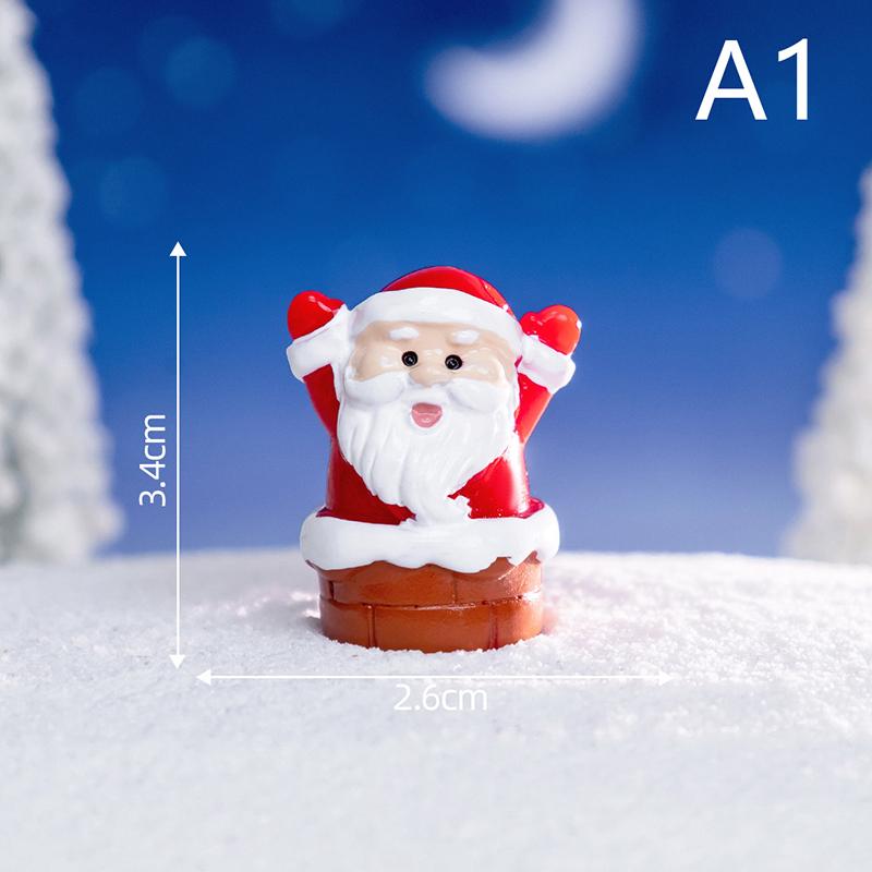 Мини-статуэтка снеговика из смолы на Рождество, модель микроландшафта, миниатюрная садовая фигурка, украшение для дома на год, декор