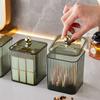 Transparent Cotton Swab Storage Box Makeup Organizer Storage Box Cotton Swab Cosmetic Box Bathroom Storage Jar Container