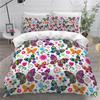 Colorful Butterfly And Floral Duvet Cover Set King Size Butterflies Theme Bedding Set For Kids Girls Comforter Cover Pillowcases