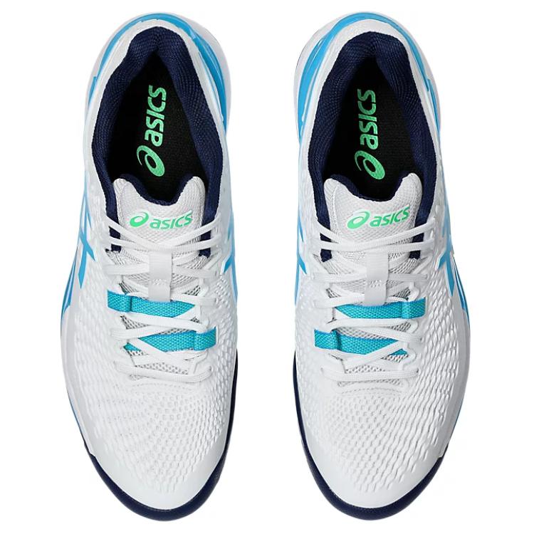Asics Гель Resolution 9 Белый Цифровой Аква 1041A330-103