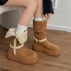 Winter Warm Cotton Women Fur Snow Boots Fashion Chunky Platform Flats Shoes Ladies Comfort Height Increase Short Booties Shoes