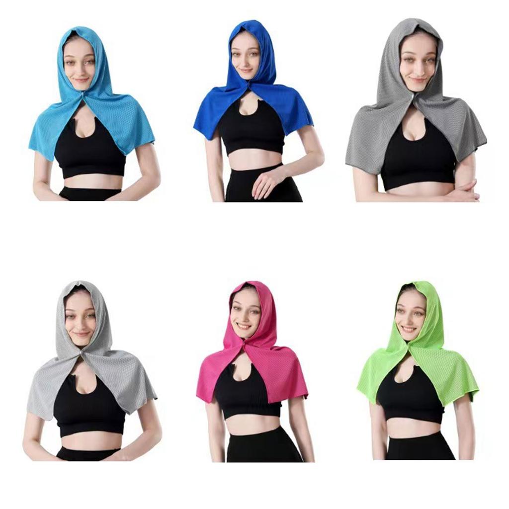 Летний охлаждающий головной платок, быстросохнущее полотенце с капюшоном, шарф из ледяного шелка, защита от солнца для спорта на открытом воздухе, для занятий йогой, повязка на шею