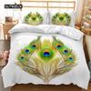 Peacock Duvet Cover Set Bohemian Peacock Abstract Bird Exquisite Tail Bedding Set Double Queen King Size Polyester Qulit Cover