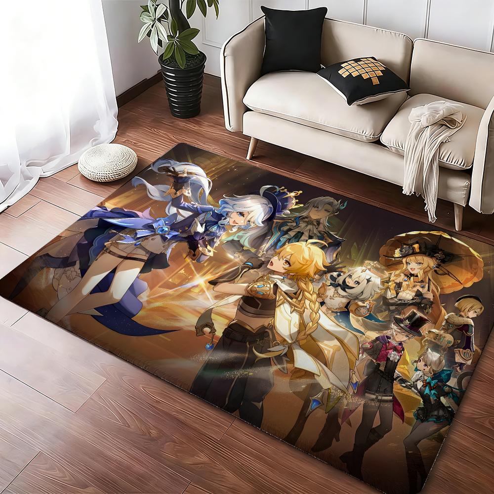 Game Genshin Furina Floor Mat Soft Thickened Absorbent Non-Slip Bedroom Living Room Door Mat Home Decor Flannel Rugs
