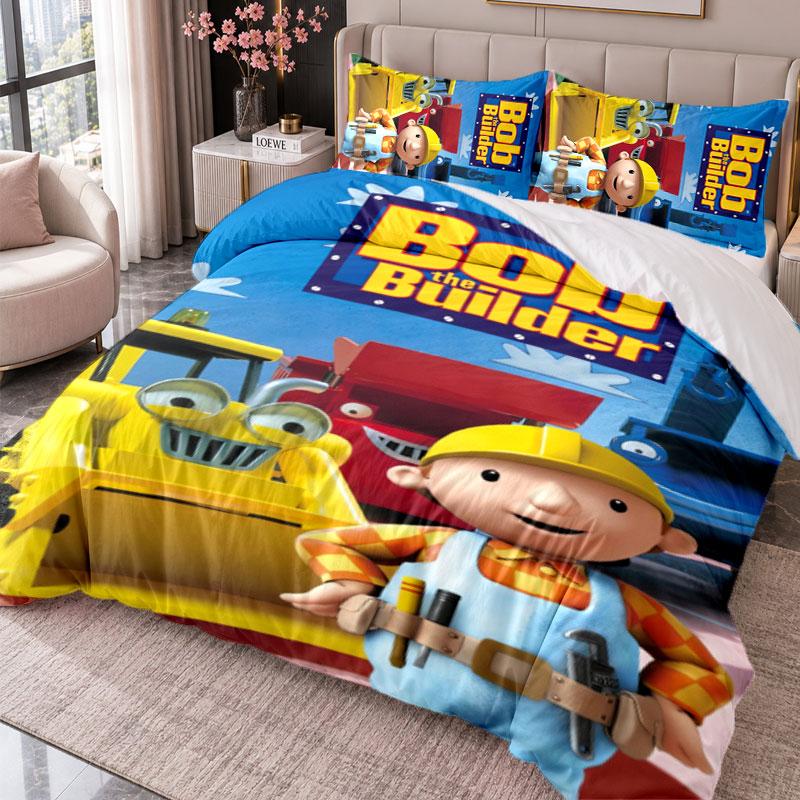 Set Biancheria da Letto 3 Pezzi Bob Aggiustatutto Copripiumone con Due Federe per Camera da Letto Decorazione Casa
