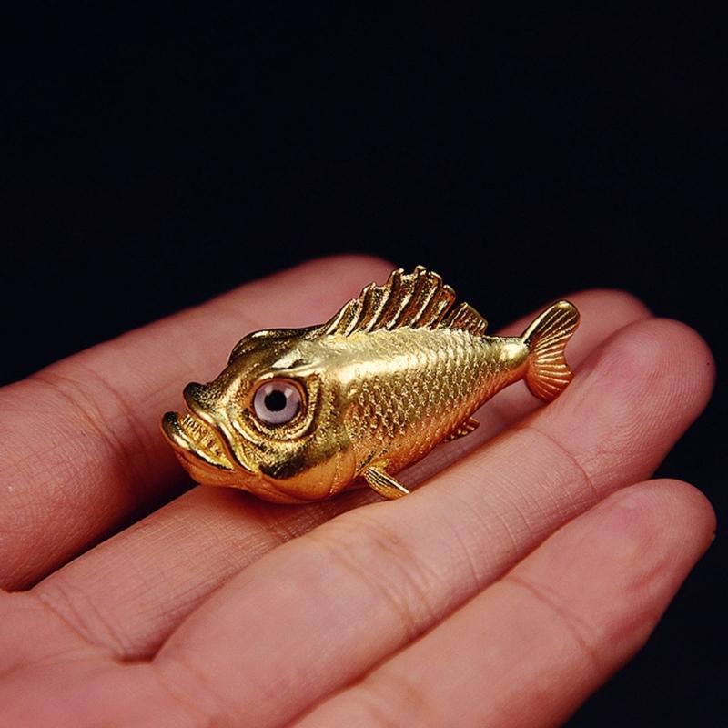 Ancient Fish Statue Handmade Copper Marine Animal Figurine Ornament For Living Room Bookshelf Decoration Sewing Project