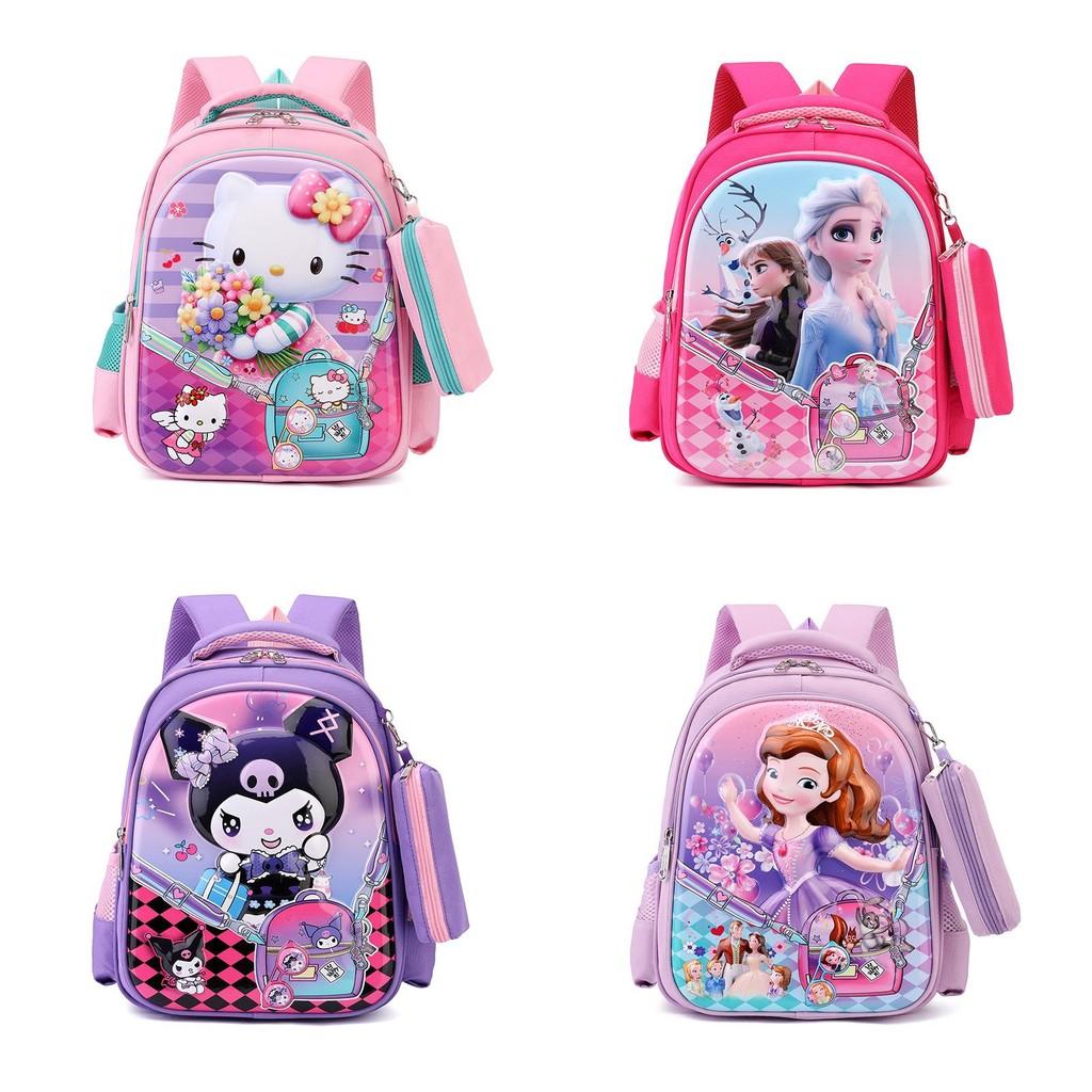 Kuromi Cartoon School Backpack With Oxford Fabric For Elementary School Kids