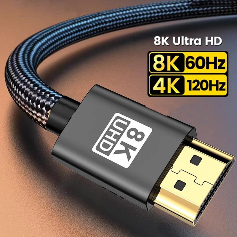 HDMI 2.1 Cable HDMI-compatible Vedio Cable 8K@60Hz 48Gbps EARC ARC HDCP High Speed Video Cable HDMI Connector Adapter for PS4 PS5 PC TV Projector