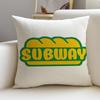 Classic SSubwayS Cushion Cover Breathable and skinfriendly linen pillowcase square removable and washable cushion