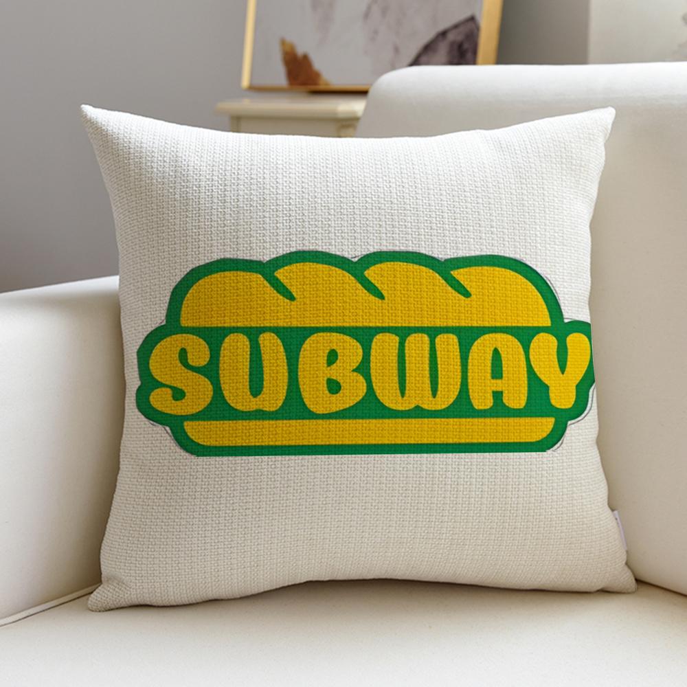 Classic SSubwayS Cushion Cover Breathable and skinfriendly linen pillowcase square removable and washable cushion