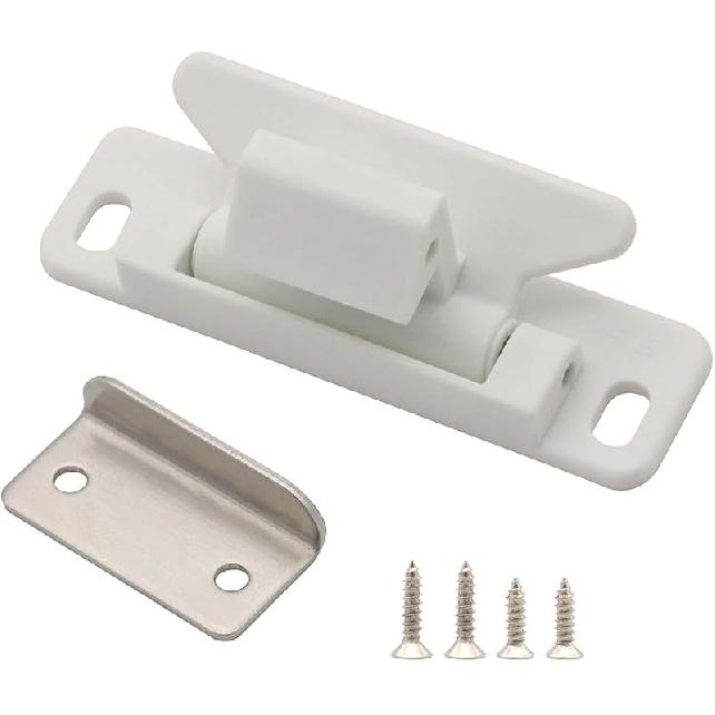 Universal Nylon Metal Cupboard Door Catch Drawer Latch for RV Boat Cupboard Doors, Black