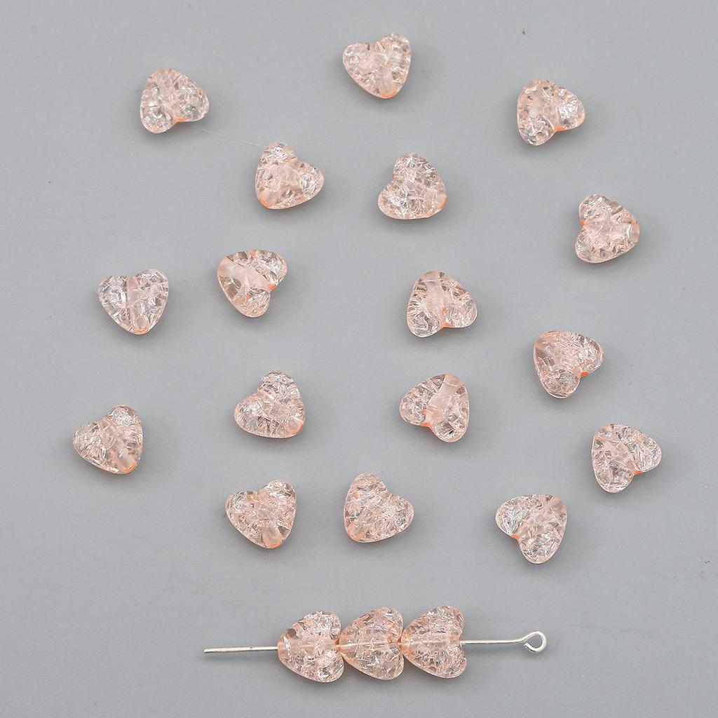 55/70Pcs Plastic Acrylic Heart Beads Fashion Loose Spacer Beads for Jewelry Making DIY Hairpin Earring Necklace Handmade